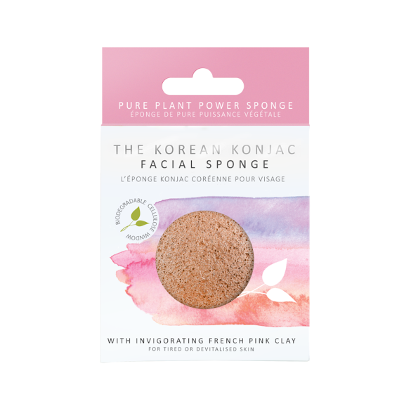 KONJAC PREMIUM FACIAL PUFF SPONGE WITH FRENCH PINK CLAY - Realness of Beauty